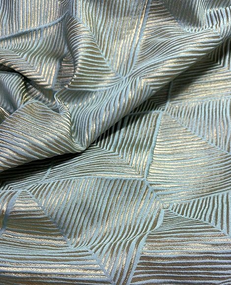 Жаккард геометрия гр.голубой\золото